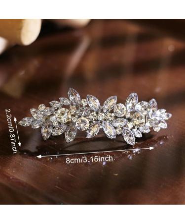 Crystal Hair Clips Diamante Wedding Hair Accessories Elegant Rhinestone Barrette Silver Flower Hair Pins for Bridal Bridesmaid Girls Jewelry Hair Decorations Wedding Party Gift - Buy Online on GoSupps.com