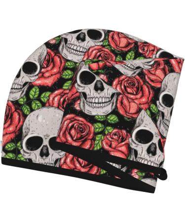 Skull and Roses Microfiber Hair Towel | Super Absorbent Quick Dry Hair Wrap for Women | Ideal for Long Curly Thick Hair - Buy Online on GoSupps.com