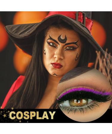 Kustimantu Fake Eyelashes 4 Pairs of Reusable Eyeliner Eyelash Strips Reusable Make Up Glue for Daily Use Party Travel Purple - Buy Online on GoSupps.com