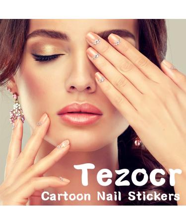 Cute Cartoon Nail Art Stickers Decals - 3D Self Adhesive Designer Decals for Women & Girls - Manicure Supplies - 4 Sheets - Buy Online on GoSupps.com