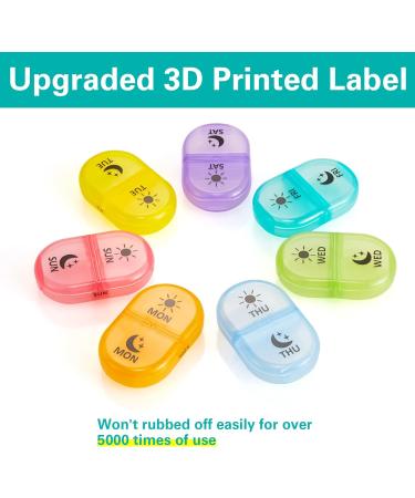 Fullicon 2-Times-a-Day Weekly Pill Organizer - AM PM Pill Box with Multi-Colored Cases - Buy Online on GoSupps.com