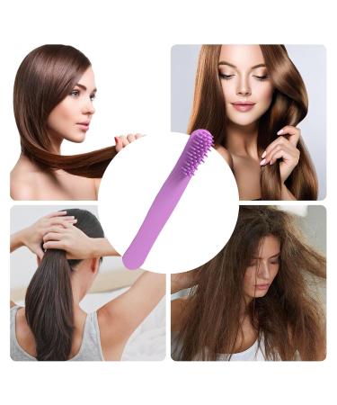 Scalp Massage Curve Brush with Long Handle - Soft Hair Tie & Gossip Comb for All Hair Types - Violet - Buy Online on GoSupps.com