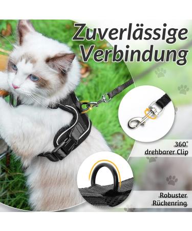Rabbitgoo Cat Dishes & Black Soft Harness Set - Breakout-Proof Cat Breastplate for Safe Adventures - Buy Online on GoSupps.com