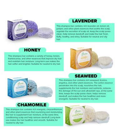 Organic Solid Shampoo Bar & Conditioner 4 Pack - Natural Plant Based with Essential Oils - Eco Friendly & Zero Waste Packaging - Buy Online on GoSupps.com