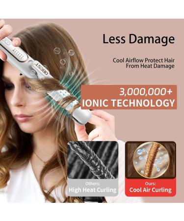 OBEST 360 Airflow Curling Iron & Titanium Flat Iron - 2 in 1 Fast Heat Straightener & Curler with Cooling Air Dual Voltage for Travel - White - Buy Online on GoSupps.com