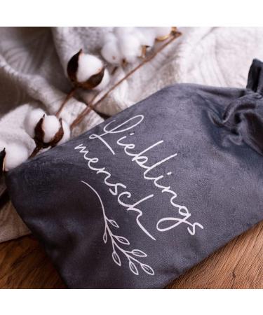 Bada Bing 2L Hot Water Bottle with Cover - Cuddly Gray & White Warming Pillow Gift for Favorite Person - Buy Online on GoSupps.com
