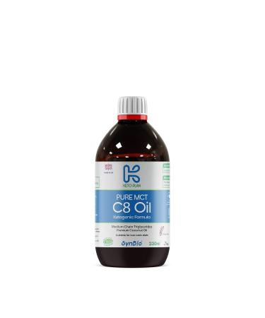 SynBio Keto Plan - Pure MCT C8 Oil Palm Oil Free | 99% Pure C8 | Vegan | Halal | Gluten Free | Supports Keto Nutrition & Fasting | Sustainably Sourced Coconut (250ml) 250 ml (Pack of 1)