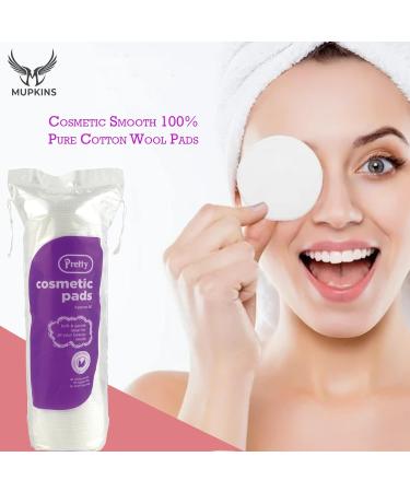 Mupkins | Pretty Pack of 3 Pure Cotton Wool Pads- Organic Cotton Pads for Makeup Cleansing Nail Varnish Polish Remover and Baby Pads. 240 Pcs (Pack of 3) - Buy Online on GoSupps.com