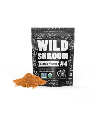 Wild Foods Lion's Mane Mushroom Extract 10:1 Superfood Powder Fruiting Bodies Only | Adaptogenic Nootropic Herb for Focus Memory and Health (4 Ounce)