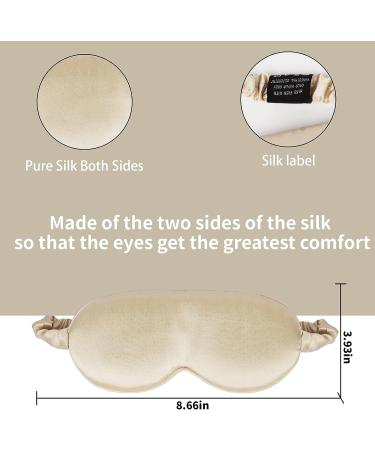 100% Mulberry Silk Sleeping Mask - Adjustable Eye Mask for Women and Men - Ideal for Travel, Home, and Office - Black (3D Gold) - Buy Online on GoSupps.com