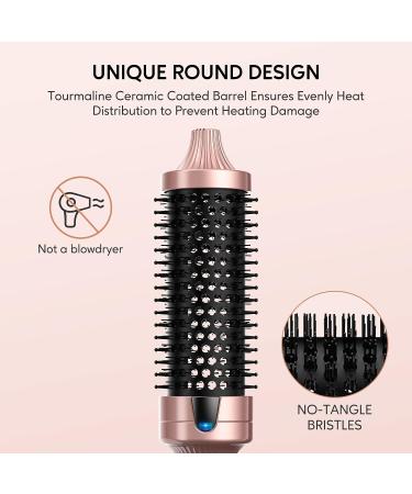 Terviiix 1.5 Inch Heated Curling Brush - Ceramic Tourmaline Ionic Curling Iron for Volumizing & Loose Curls - Digital Display, 9 Temperatures, Round Brush Volumizer - Dual Voltage - Buy Online on GoSupps.com