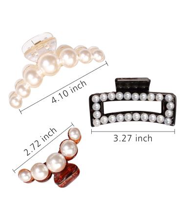 Buy Hayhoi 6Pcs Pearl Hair Clips - Non-Slip Acrylic French Design for Women & Girls - Elegant Styling Accessories in Black Brown & Transparent - Buy Online on GoSupps.com
