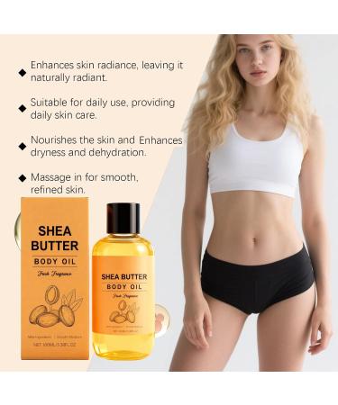 WRANBAO Body oil with shea butter moisturizing fragrance oil for intensive hydration moisturizing facial oil with almond oil and vitamin E light texture 2 pieces 2 pieces - Buy Online on GoSupps.com