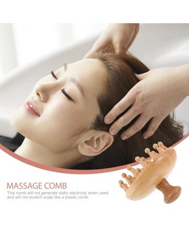 Beavorty Wooden Mushroom Shape Massage Comb - Scalp Massager Hairbrush for Wet & Dry Hair | Gua Sha Tool for Hair Care - Buy Online on GoSupps.com