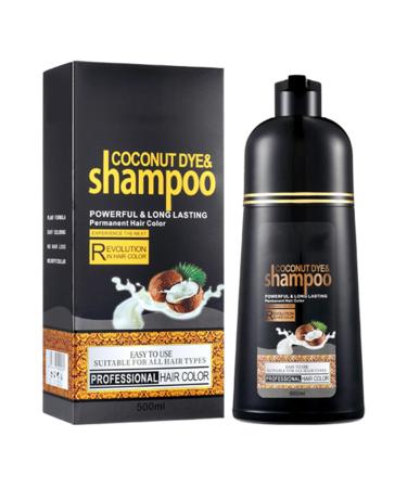 Gwtdtoad Coconuts Dye Shampoo 500ml for Instant Dark Hair Fast and Long Lasting Colouring Cream for Women and Men