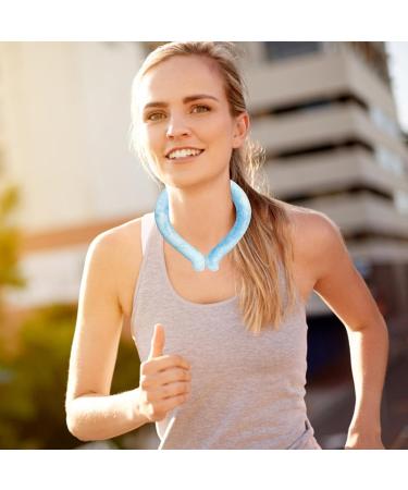 Wearable Cooling Tube | Collar Ice Tube for Body Cooling Summer Neck Wraps | Ice Tube Neck Heat Reduction Tube for Gym Concerts Home Bus School Offices Traveling Hamil Sea Salt Blue Below 18 Degrees - Buy Online on GoSupps.com