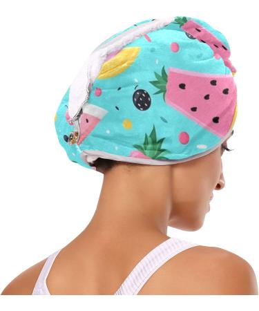 Super Absorbent Pineapple Blue Hair Towel 2 Pack - Quick Dry Hair Turbans for Women & Girls - Buy Online on GoSupps.com