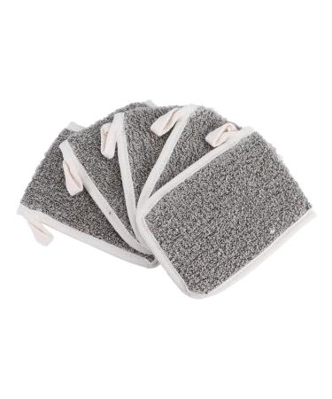 HAPINARY 5pcs Flip Soap Foam Net Scrub Exfoliating Bags Bath Accessory Foaming Pouches Khaki Cotton Linen