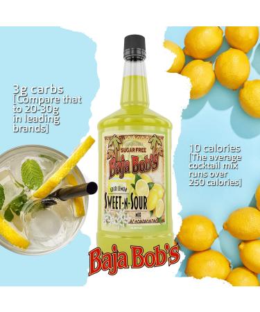 Baja Bob's Sugar Free Sweet and Sour Mix - 1.75 Liter - Cocktail Mix 59.2 Fl Oz - Buy Online on GoSupps.com