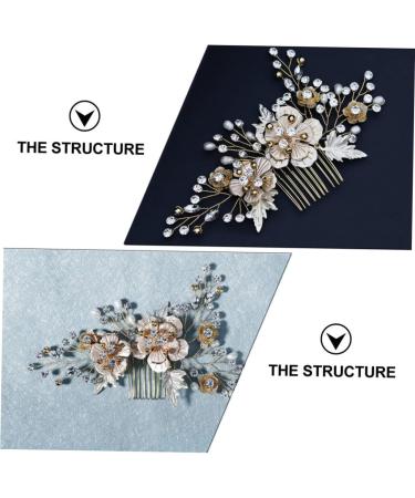 Mikinona 1pc Comb Rhinestone Headdress Headwear Decor Bridal Headdress Flower Shape Headdress Retro Rhinestone Headwear Rhinestone Flower Shape Headwear - Buy Online on GoSupps.com