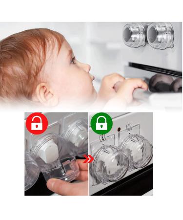 12-Piece Stove Protection Baby Buttons | Child Locking Knobs & Oven Safety | Transparent Kitchen Security - Buy Online on GoSupps.com