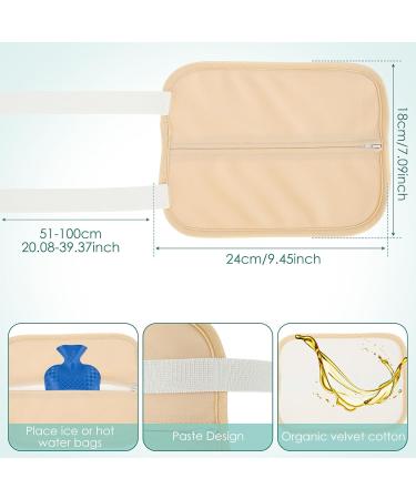 Eummy 4Pcs Elbow Oil Pack Set Washable Reusable Leg Essential Oil Wrap Mess-Free Oil Pack Wrap with Adjustable Elastic Straps Soft Bamboo Flannel Oil Pack Leak-Proof for Elbow Leg Arm Picture money khaki - Buy Online on GoSupps.com
