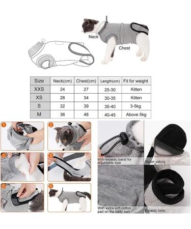 Yuhtech Cat Recovery Suit - Post-Surgery Catwear for Comfort & Rehabilitation (M - 40-45cm) | International Shipping - Buy Online on GoSupps.com