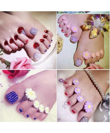 EJY Toe Separator Cute Daisy Flower Silicone Finger Toe Separator Nail Art Salon Pedicure Manicure Tool (white) - Buy Online on GoSupps.com