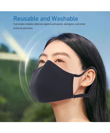 Omabeta Black Reusable Face Mouth Cover - Soft Latex Protective Cover for Walking | International Shipping - Buy Online on GoSupps.com