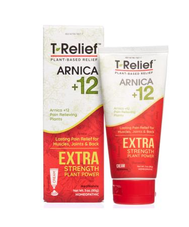 MediNatura T-Relief Extra Strength Pain Relief with Arnica + 12 Plant-Based Pain Relievers (3 Ounces Cream) 3 Ounce (Pack of 1) - Buy Online on GoSupps.com