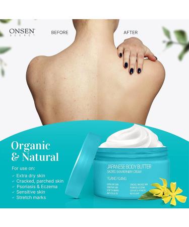 Onsen Secret Japanese Body Butter - Skin Refinery Cream Natural and Organic Moisturizing Clear Skin Exfoliator with All Coconut and Jojoba Oil for Women- 8.6 fl oz/255 ml (Ylang Ylang) - Buy Online on GoSupps.com