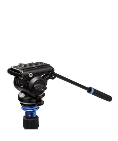 Benro S4 PRO Flat Base Fluid Video Head, 8.8 lb Max, 2 Step Counterbalance (1&2), 1/4"-20 Accessory Mounts, 3/8"-16 Head Mount, w/ Pan Arm (S4PRO)