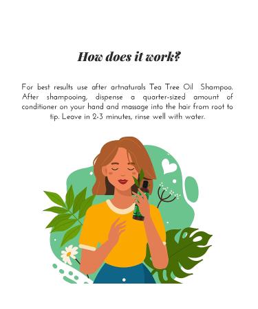 Artnaturals Tea Tree Conditioner 16oz - Sulfate-Free | 100% Pure Tea Tree Oil for Dandruff & Dry Scalp - Men & Women - Buy Online on GoSupps.com