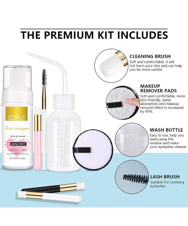 100ml Eyelash Extension Cleanser - Gentle Lash Mousse Shampoo for Natural & Extension Lashes - Professional Grade Makeup Remover - Buy Online on GoSupps.com