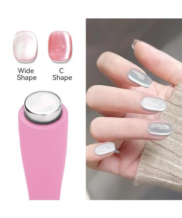 MIZHSE 5 in 1 Cat Eye Nail Magnet Tool | Multi-Function Magnetic Stick for 3D Nail Art | DIY & Salon Essential | Pink - Buy Online on GoSupps.com