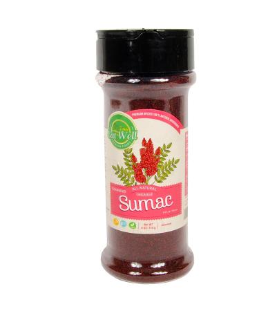 Eat Well Premium Food - Sumac Spice Powder 4 oz 113 g, Ground Sumac Berries, Turkish Sumac Seasoning, Middle Eastern Spices