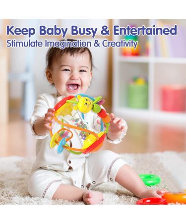 Baby Rattle Ball - Infant Toys 0-12 Months with Mirror Spinner Beads and Shaker, Perfect Birthday and Christmas Gift for Baby Girl or Boy - Buy Online on GoSupps.com