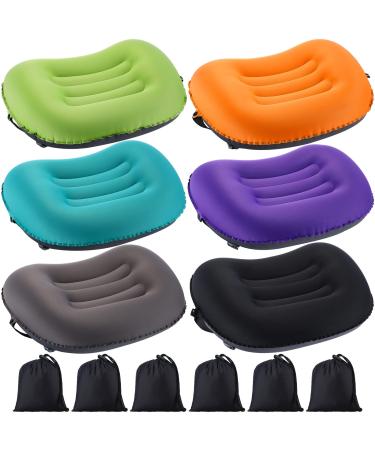 6 Pcs Inflatable Camping Pillow Ultralight Hiking Pillow Backpacking Pillow Lightweight Compressible Inflating Pillows for Camp Hiking Travel