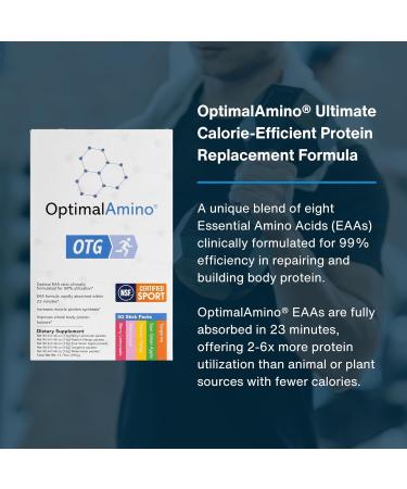OptimalAmino OTG Stick Packs, 5 Flavor Variety Box (30 Count), 99% Utilized Essential Amino Acid (EAA) Supplement, Increase Muscle Recovery, Vegan/Keto Pre/Post Workout, NSF Certified for Sport - Buy Online on GoSupps.com