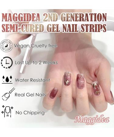 Nail Wraps Semi Cured Gel Nails Strips Soft Self-Adhesive 22 Stickers Red Gel Nail Stickers Salon-Quality Glitter Gel Nail Strips Require UV/LED Lamp (124-Romantic Butterfly) - Buy Online on GoSupps.com