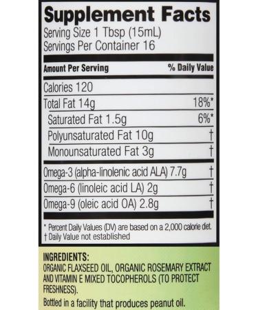 Spectrum Omega-3 Flax Oil 8 oz - Pure and Natural Source of Essential Fatty Acids - Buy Online on GoSupps.com