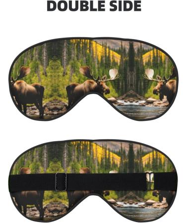 Deer Bear Moose Print Unisex Sleep Mask | Double-Sided Eye Mask for Sound Sleep & Skin Care - Shop Internationally - Buy Online on GoSupps.com