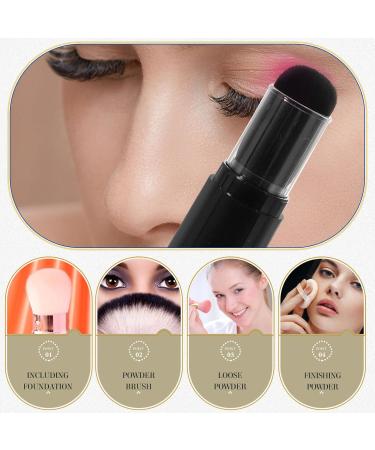 Beaupretty Loose Travel with Retractable Reusable Brush Fiber Portable Powder Applicator Bottle Makeup Foundation Supplies Dust Artificial Cleaning Buttons Refillable Cosmetic Jar - Buy Online on GoSupps.com