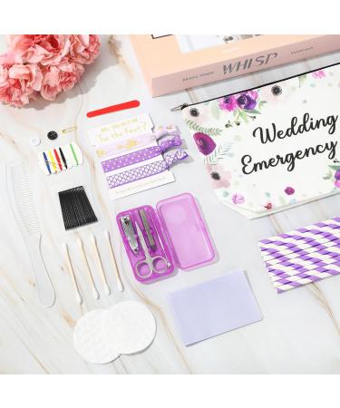 Whales Floral Wedding Survival Kit | Bride Emergency Supplies Canvas Bag for Bridal Shower & Engagement - Black Makeup Bag - Buy Online on GoSupps.com