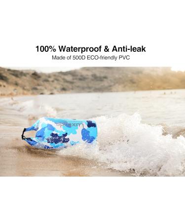 Luxtude 5L Waterproof Dry Bag Backpack with Phone Case - Camouflage Blue, for Kayaking, Swimming, Boating, Surfing, Hiking - Floating Dry Sack for Beach Activities - Buy Online on GoSupps.com