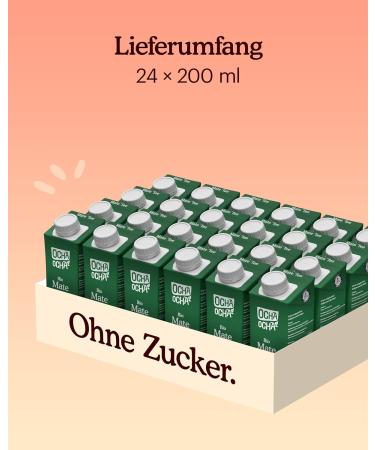 Organic Sugar-Free Mate Tea - 24x200ml | Ready-to-Drink Zero Calories 100% Pure Fair Trade - Flowery Taste of ERVA Mate - Buy Online on GoSupps.com