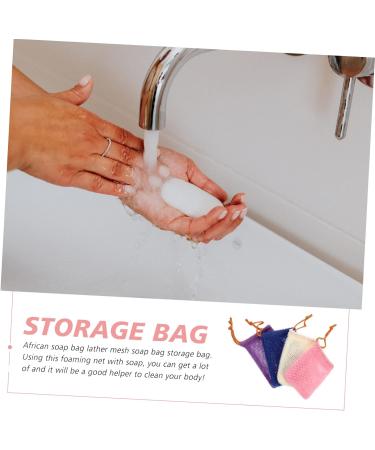 FOYTOKI 8pcs Soap Bag Foaming Net Mesh Soap Savers Pocket Organizer Pouch Bath Scrubber Sisal Soap Bag Nylon - Buy Online on GoSupps.com