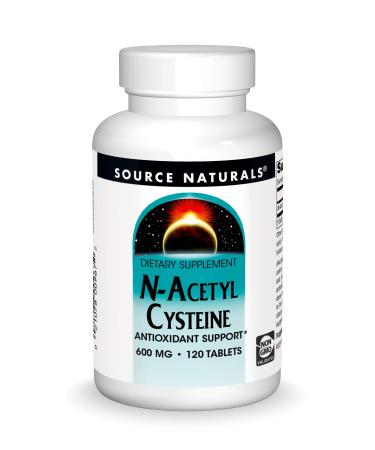 Source Naturals N-Acetyl Cysteine Antioxidant Support 600 mg Dietary Supplement That Supports Respiratory Health* - 120 Tablets 120 Count (Pack of 1) - Buy Online on GoSupps.com