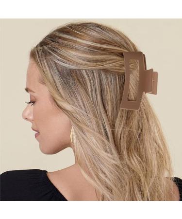 10 Pack Strong Hold Matte Hair Clips for Women & Girls | Durable Medium Square Claw Clips Hair Accessories - Neutral Colors - Buy Online on GoSupps.com