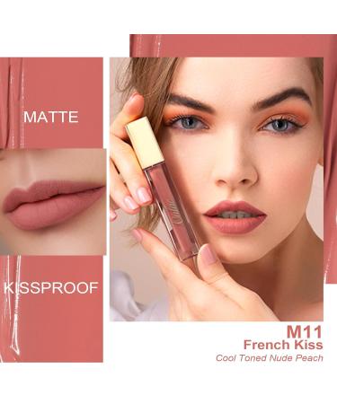 Oulac Liquid Matte Lipstick - Naked Peach | Long-Lasting Vegan Gluten-Free Intensive Color Precise Applicator 4.5ml (M11) - Buy Online on GoSupps.com